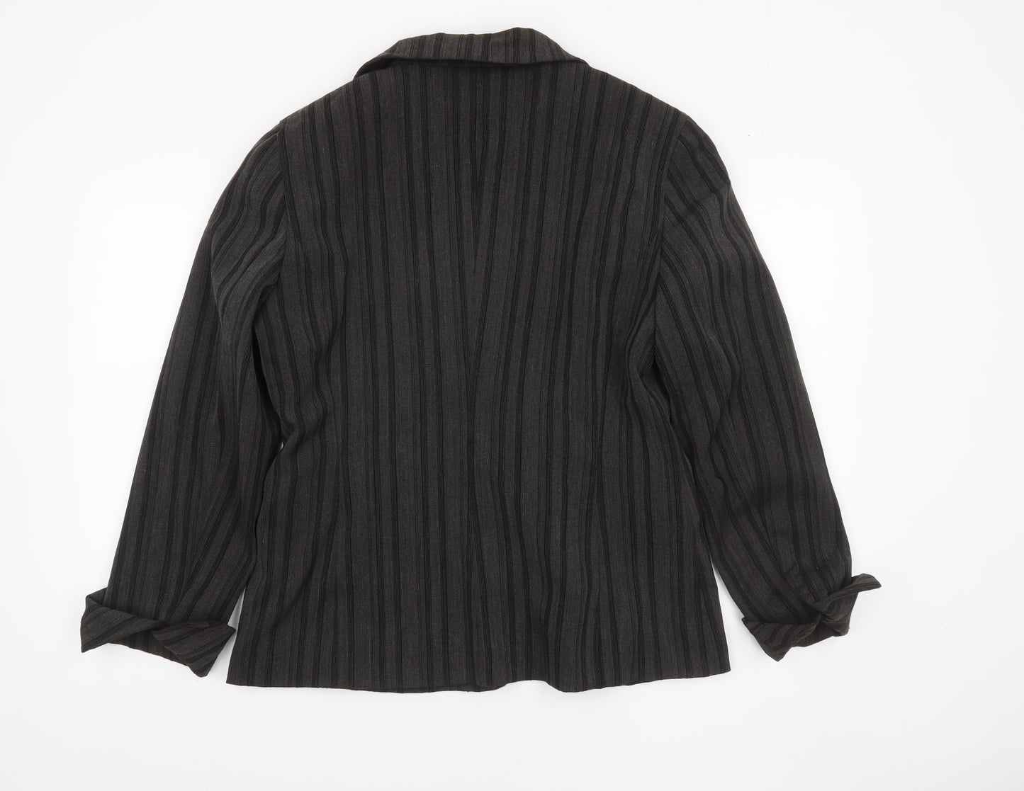 Oltre Women’s Brown Pinstripe Single-Breasted Blazer Size 16