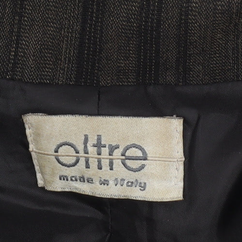 Oltre Women’s Brown Pinstripe Single-Breasted Blazer Size 16
