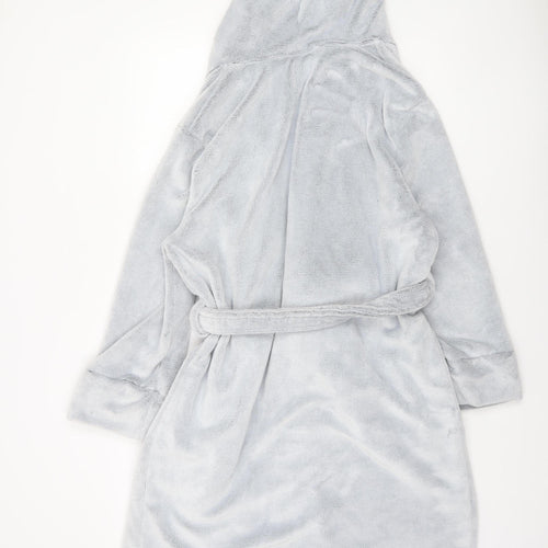 New Look Women’s Grey Fleece Hooded Belted Robe L