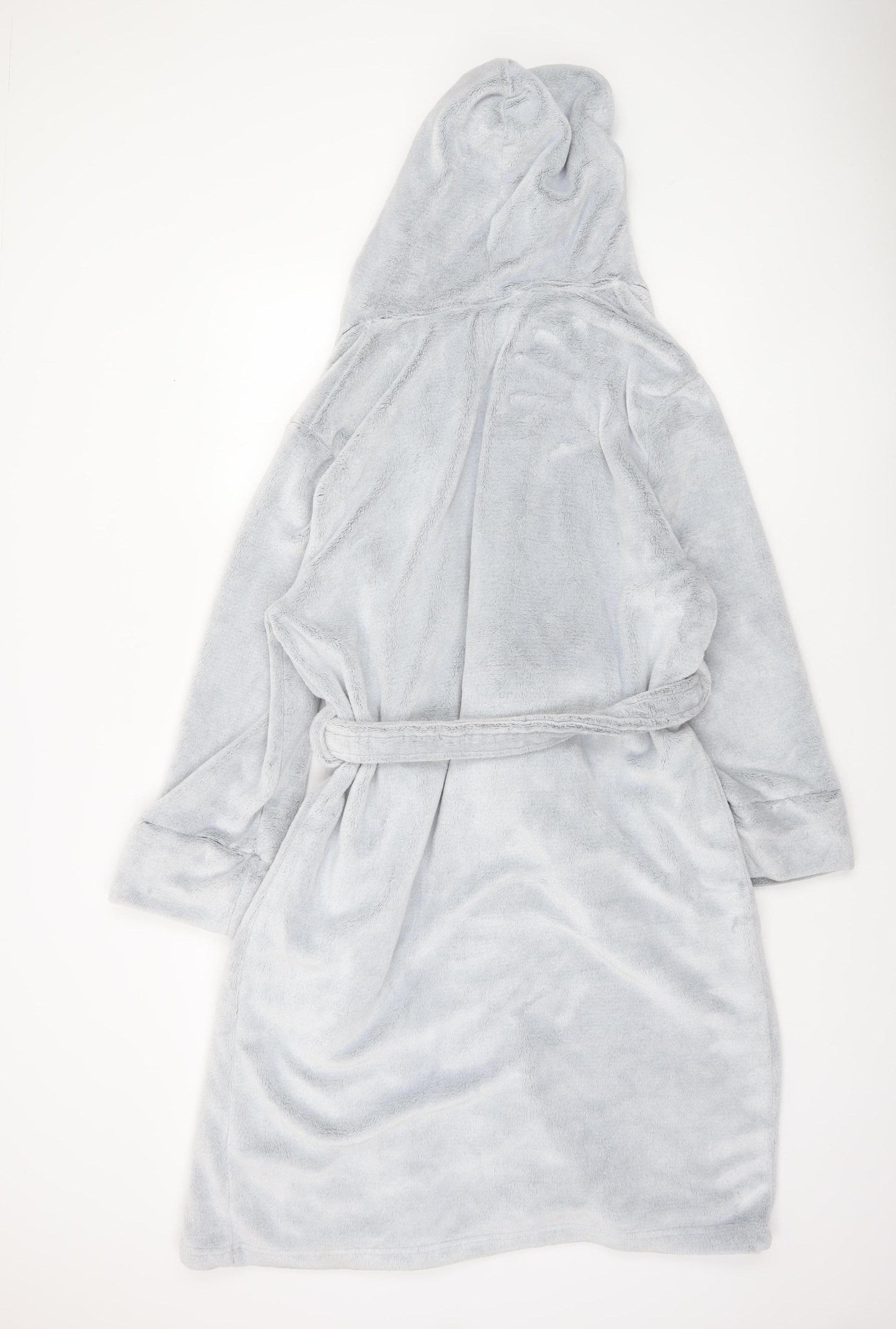 New Look Women’s Grey Fleece Hooded Belted Robe L