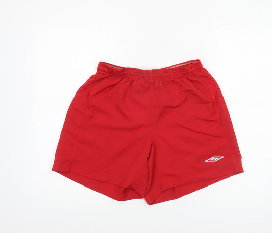 Umbro Mens Red Athletic Football Shorts Size M