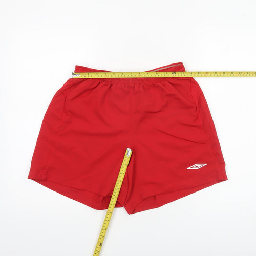 Umbro Mens Red Athletic Football Shorts Size M