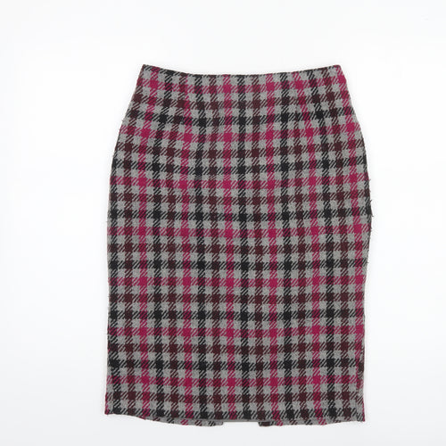Next Women’s Multicoloured Check Tweed Pencil Skirt Size 8