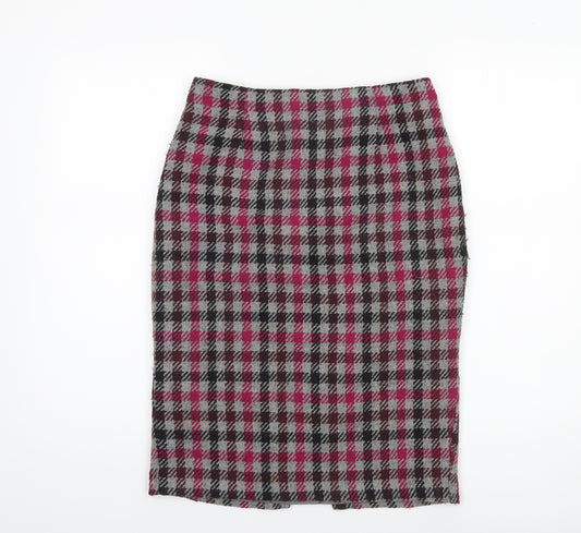 Next Women’s Multicoloured Check Tweed Pencil Skirt Size 8