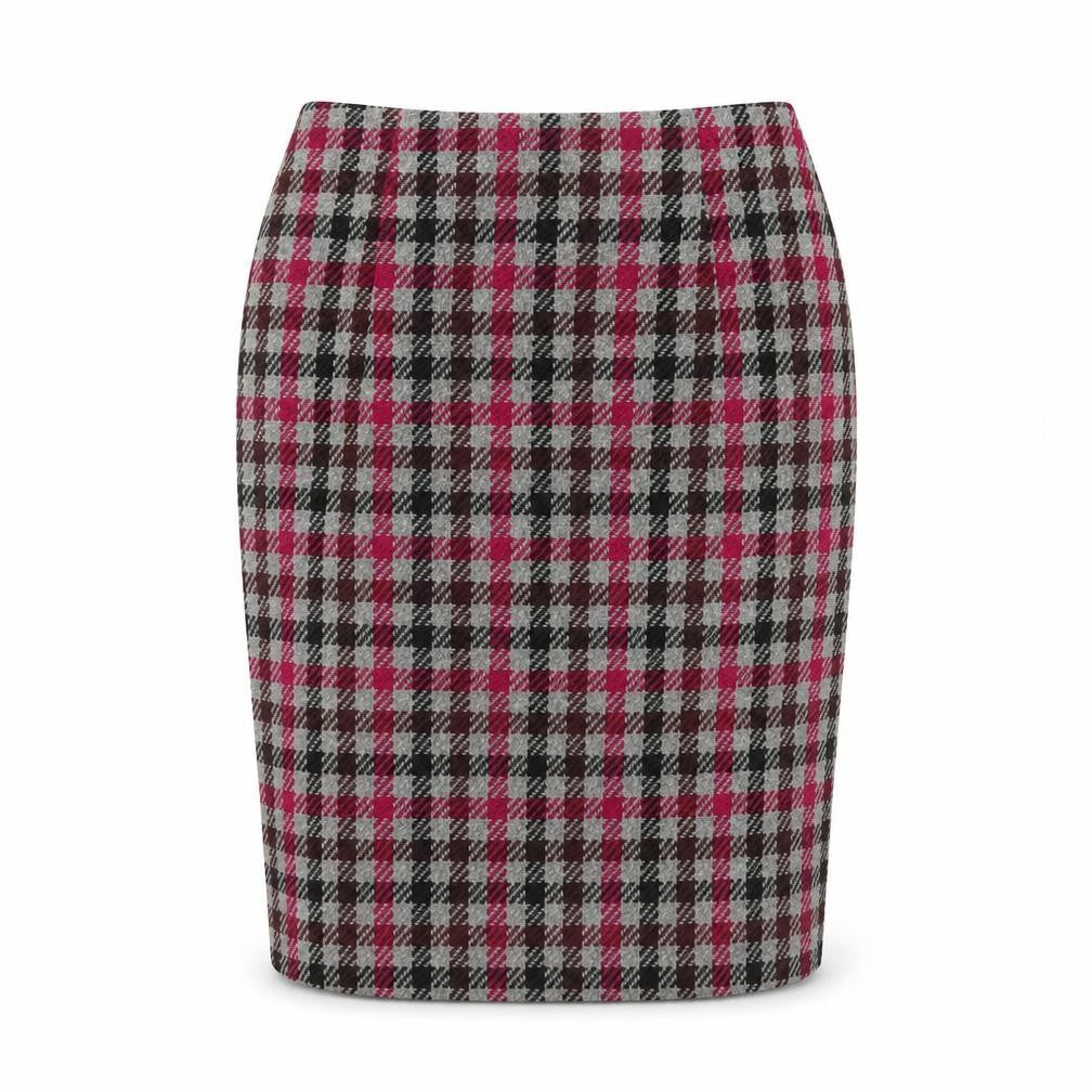 Front view of Next Women’s Multicoloured Check Tweed Pencil Skirt, size UK 8