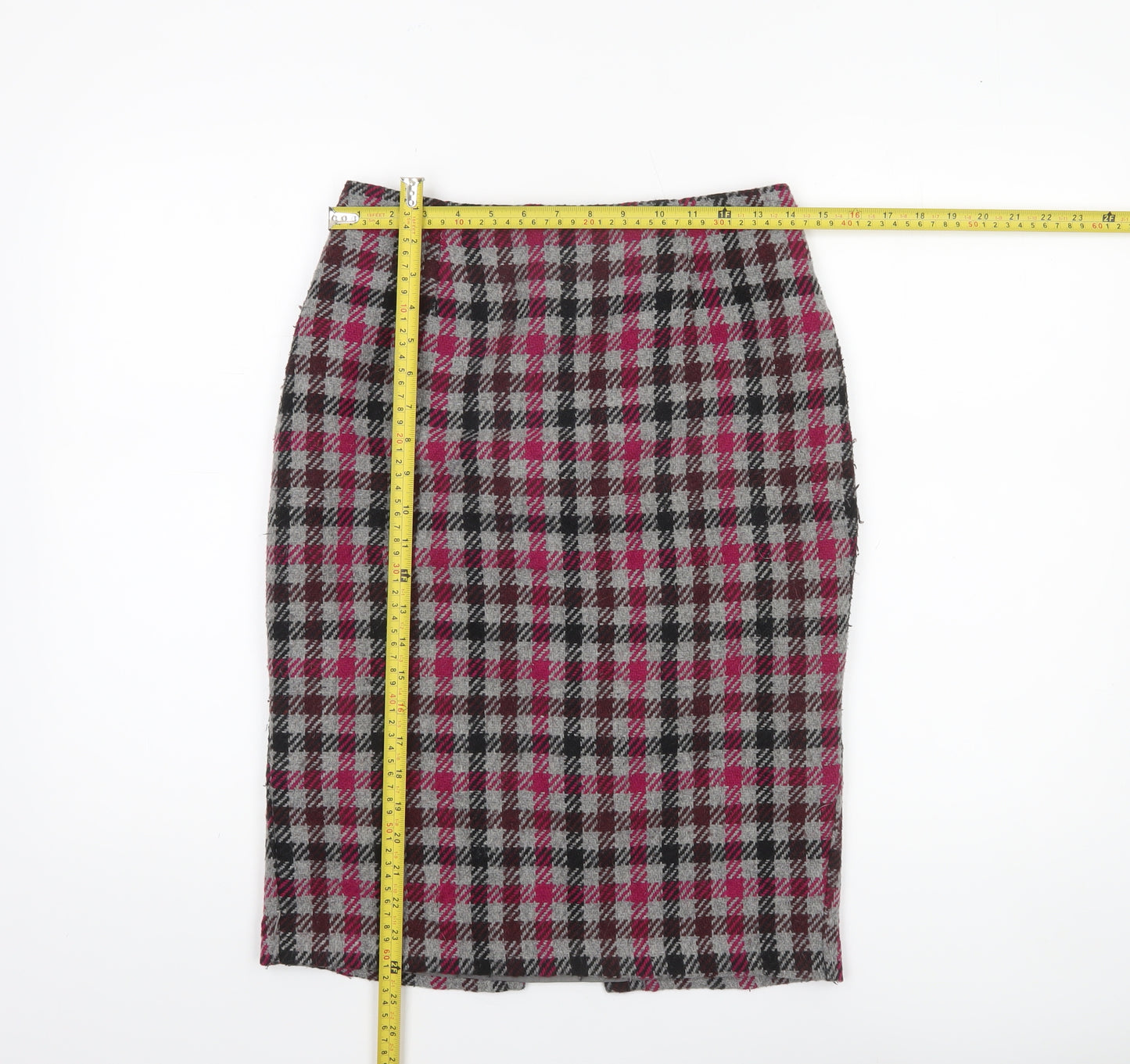 Next Women’s Multicoloured Check Tweed Pencil Skirt Size 8