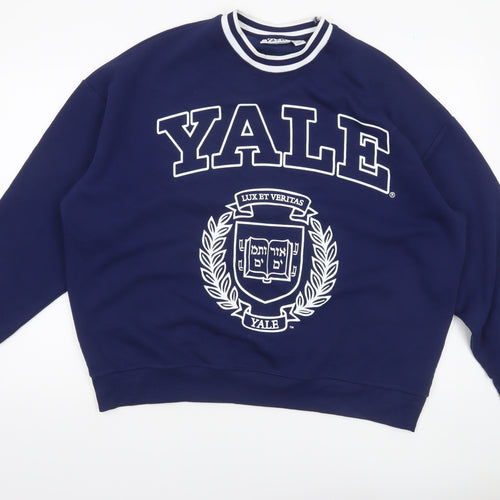 Yale University Navy Blue Women's Sweatshirt Size M 12/14 Crew Neck