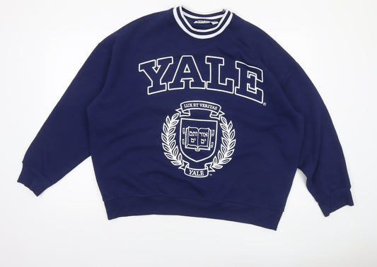 Yale University Navy Blue Women's Sweatshirt Size M 12/14 Crew Neck