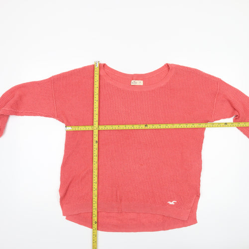 Hollister Womens Pink Knit Crew Neck Long Sleeve Pullover Jumper M