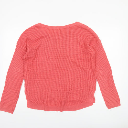 Hollister Womens Pink Knit Crew Neck Long Sleeve Pullover Jumper M