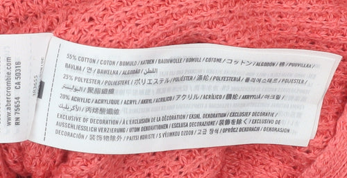 Hollister Womens Pink Knit Crew Neck Long Sleeve Pullover Jumper M