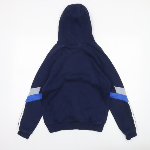 Adidas Boys Navy Blue Pullover Hoodie 12-13 Years Cotton Blend