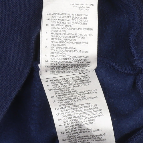 Adidas Boys Navy Blue Pullover Hoodie 12-13 Years Cotton Blend