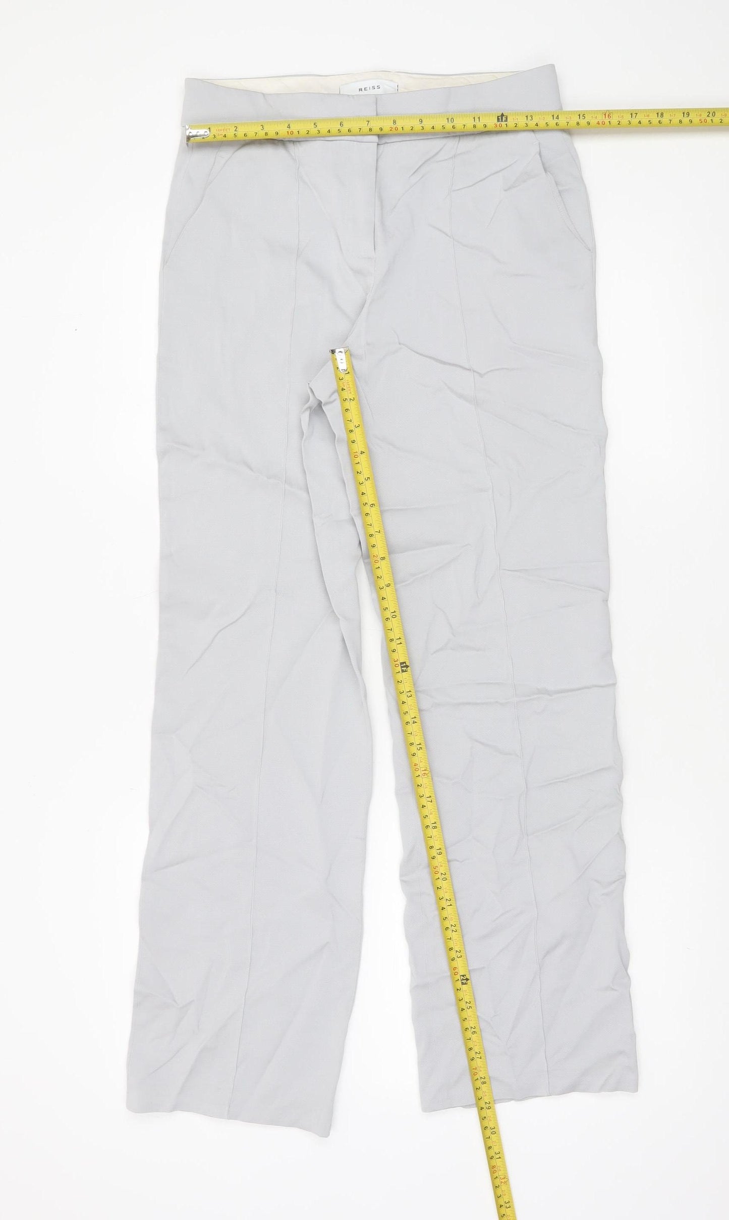 Reiss Women Grey UK 6 Dress Pants Straight Leg Trousers