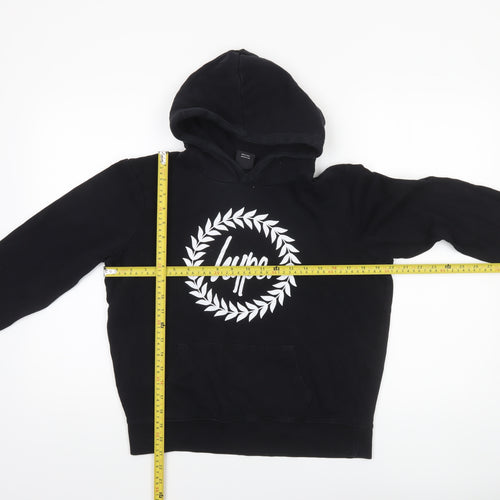 Hype Boys Black Pullover Hoodie 14 Years Cotton Graphic Print