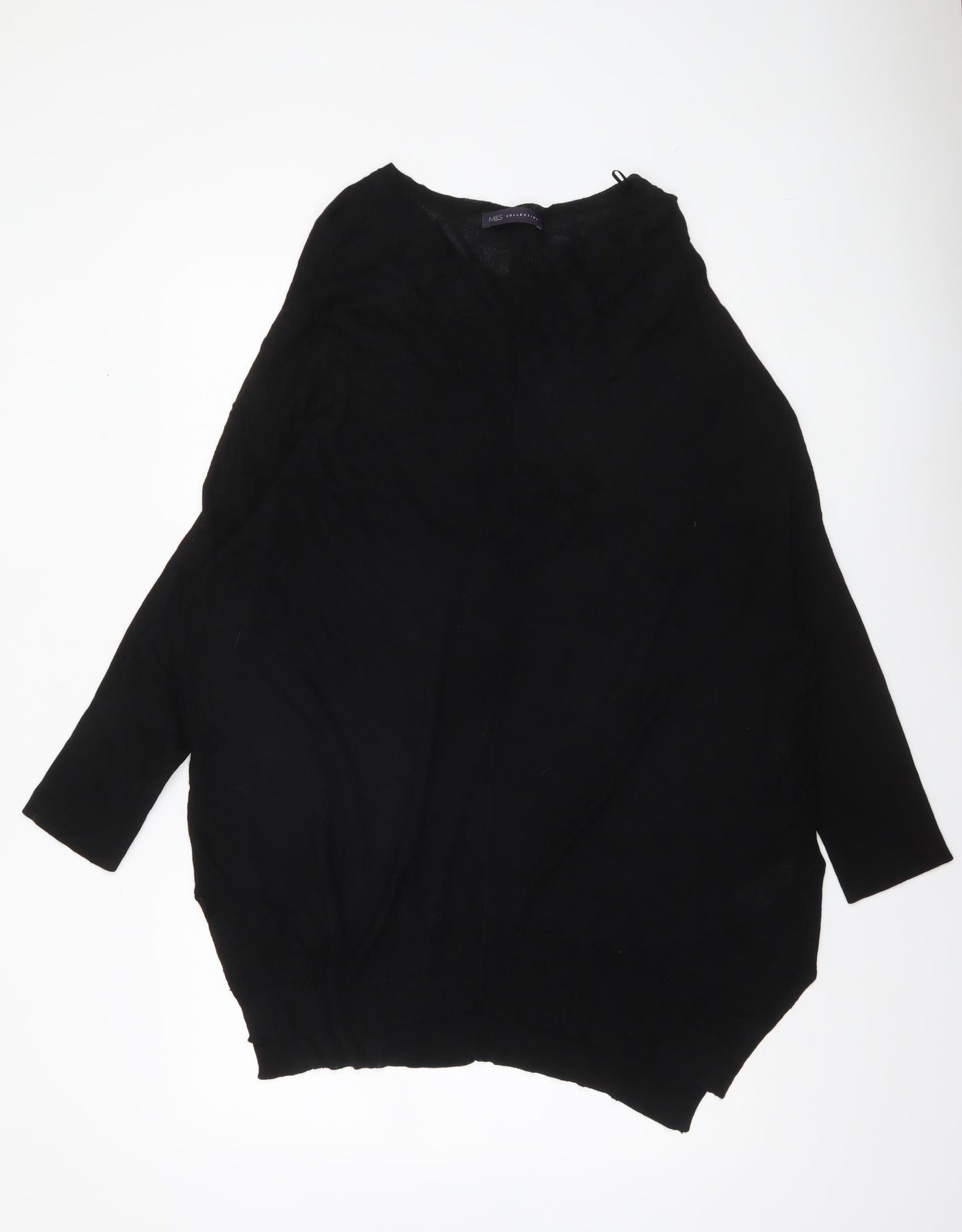 Marks and Spencer Women’s Black Viscose Relaxed Fit Jumper Size 16