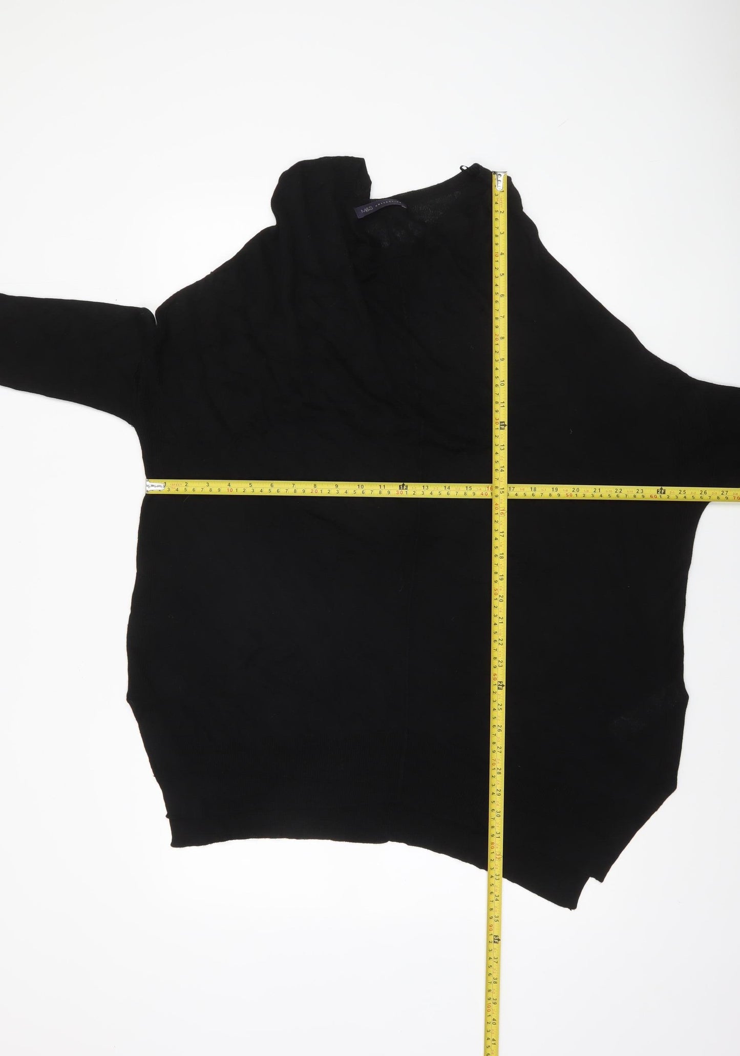 Marks and Spencer Women’s Black Viscose Relaxed Fit Jumper Size 16