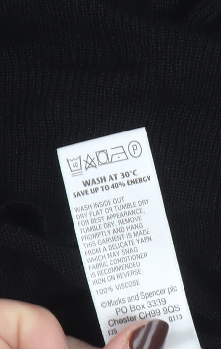 Marks and Spencer Women’s Black Viscose Relaxed Fit Jumper Size 16