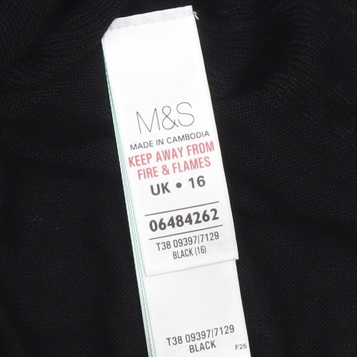 Marks and Spencer Women’s Black Viscose Relaxed Fit Jumper Size 16