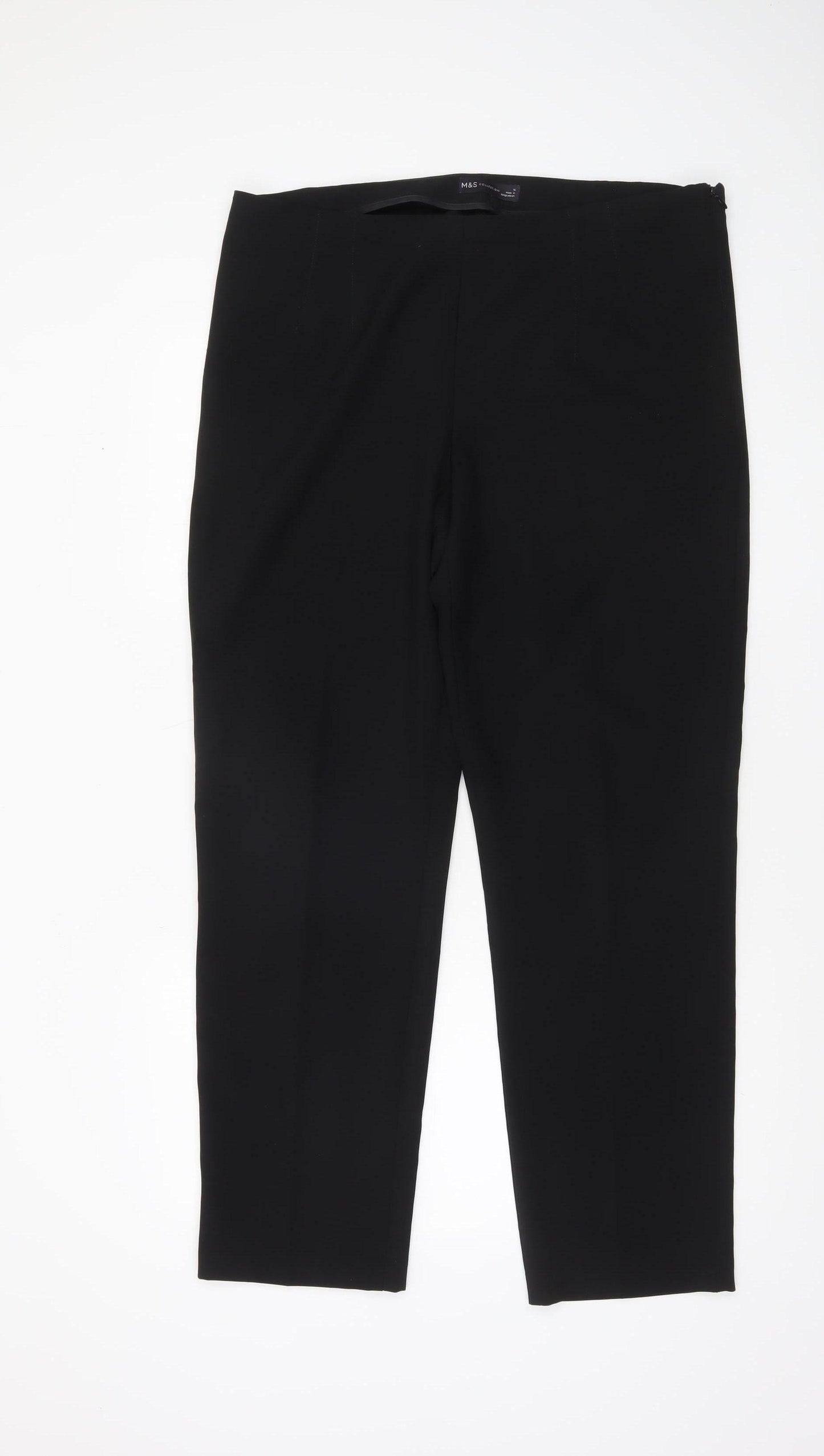 Marks and Spencer Women’s Black Size 16 Straight Leg Work Trousers