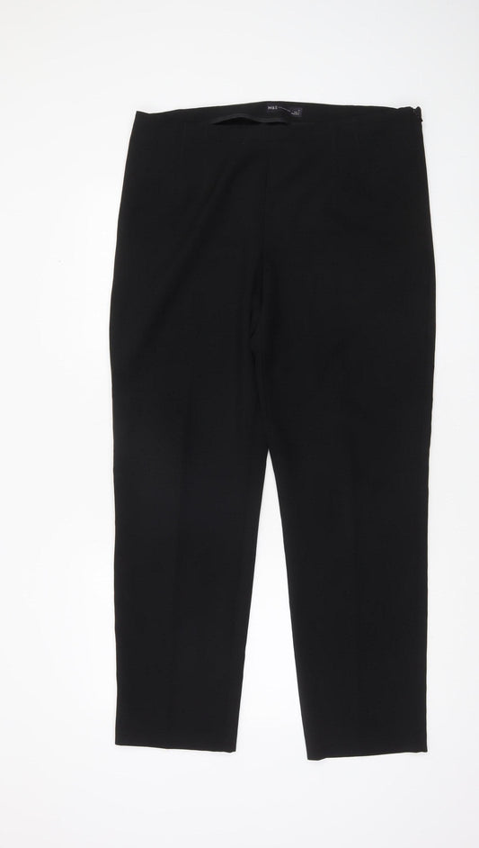 Marks and Spencer Women’s Black Size 16 Straight Leg Work Trousers
