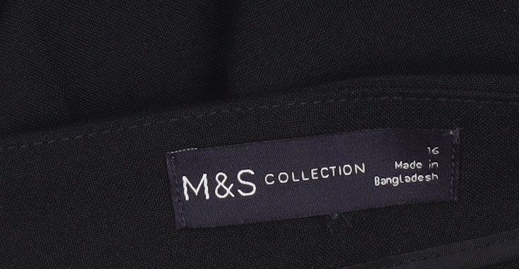 Marks and Spencer Women’s Black Size 16 Straight Leg Work Trousers