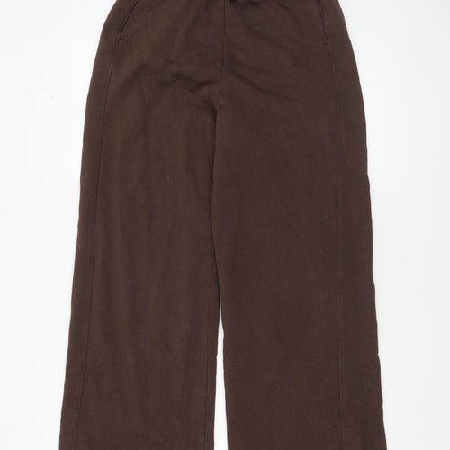 Zara Women Brown Cotton Straight Leg Sweatpants Size S