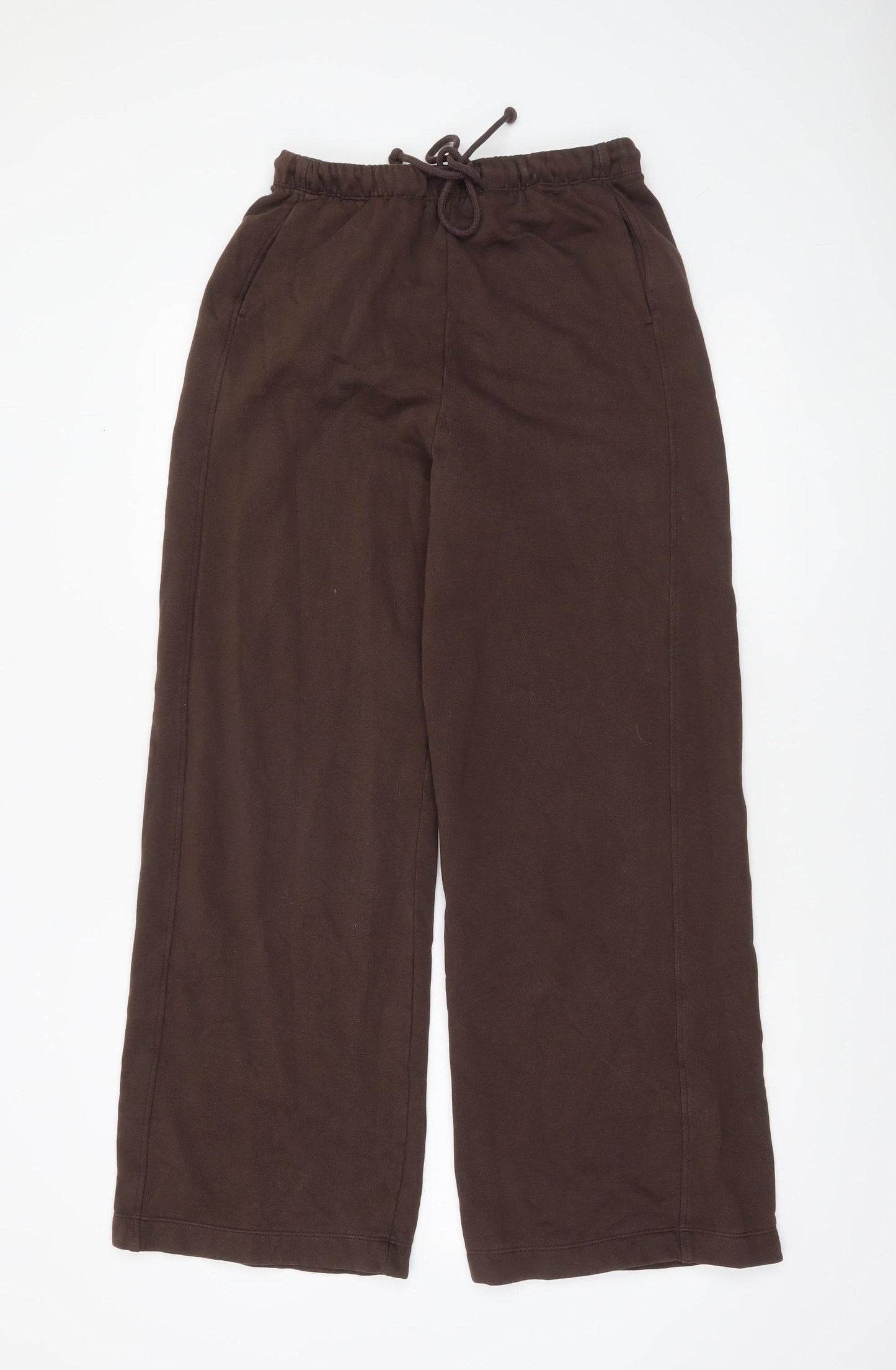 Zara Women Brown Cotton Straight Leg Sweatpants Size S