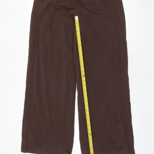 Zara Women Brown Cotton Straight Leg Sweatpants Size S