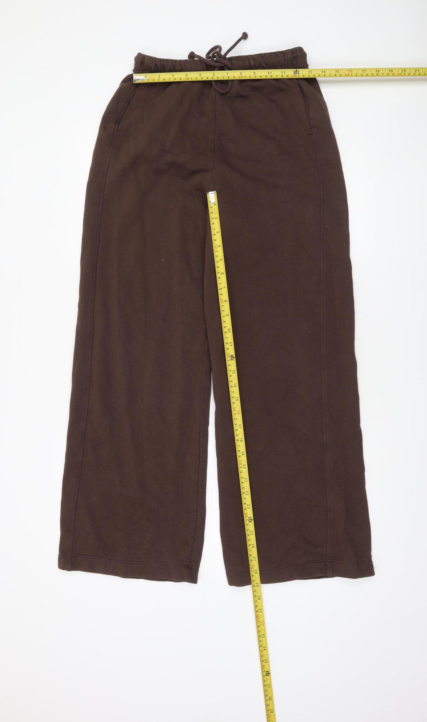 Zara Women Brown Cotton Straight Leg Sweatpants Size S
