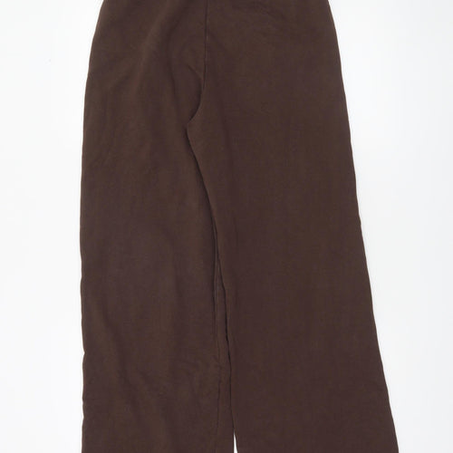 Zara Women Brown Cotton Straight Leg Sweatpants Size S