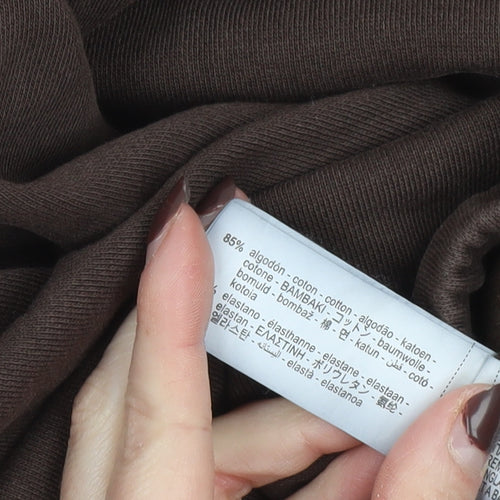 Zara Women Brown Cotton Straight Leg Sweatpants Size S