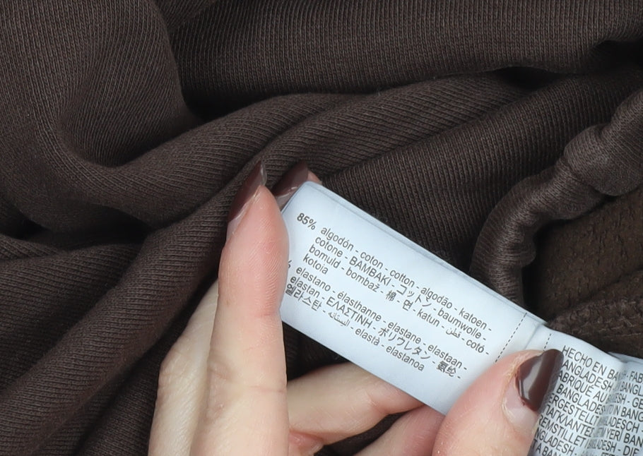 Zara Women Brown Cotton Straight Leg Sweatpants Size S