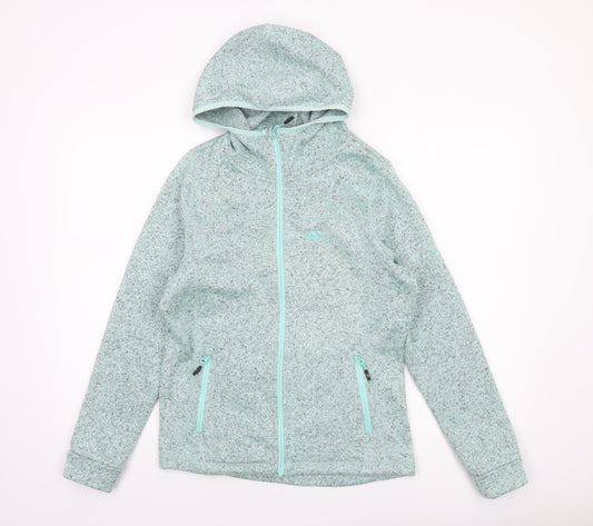 Trespass Women’s Blue Full Zip Hooded Sweatshirt UK 12 Outdoor Fleece Jacket
