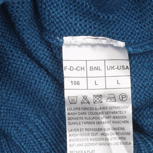 Damart Men's Blue V-Neck Acrylic Knit Jumper Size L