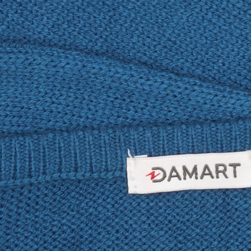 Damart Men's Blue V-Neck Acrylic Knit Jumper Size L