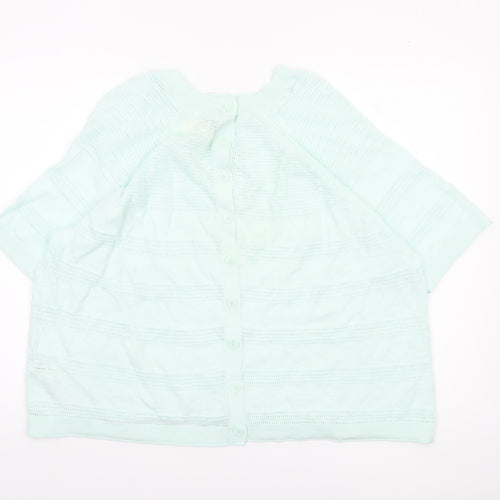 FatFace Women’s Green Knit Button-Up Tunic Top Size 16