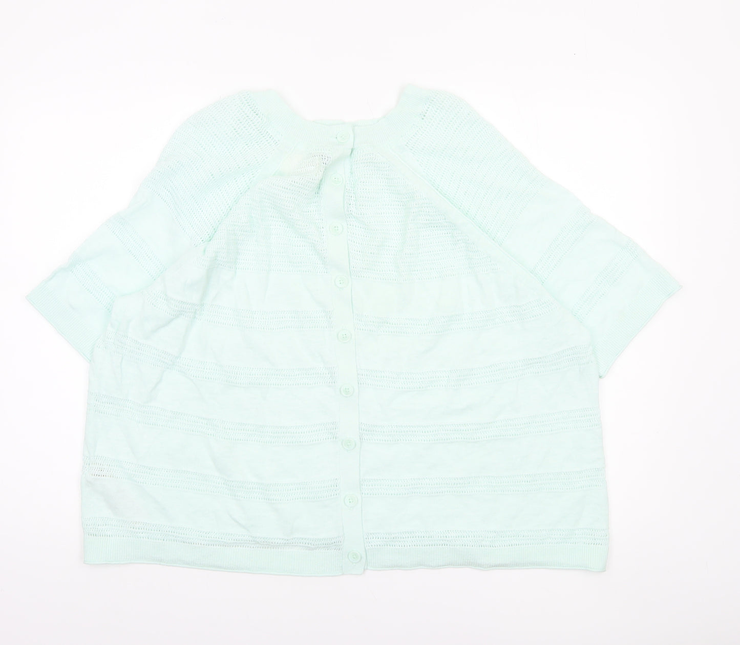FatFace Women’s Green Knit Button-Up Tunic Top Size 16