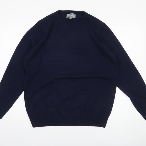 Marks and Spencer Men's Blue L Lambswool Crew Neck Jumper
