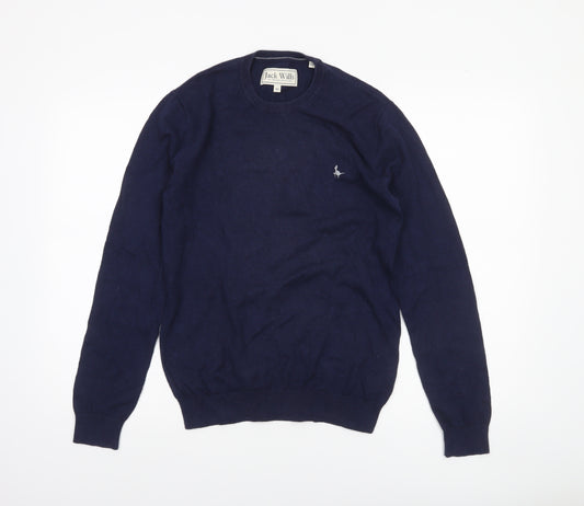 Jack Wills Men's Blue XS Cotton Cashmere Crew Neck Jumper