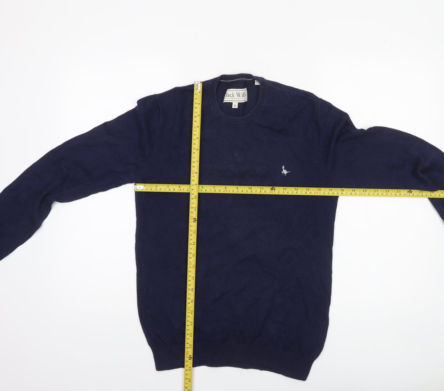 Jack Wills Men's Blue XS Cotton Cashmere Crew Neck Jumper