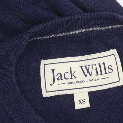 Jack Wills Men's Blue XS Cotton Cashmere Crew Neck Jumper