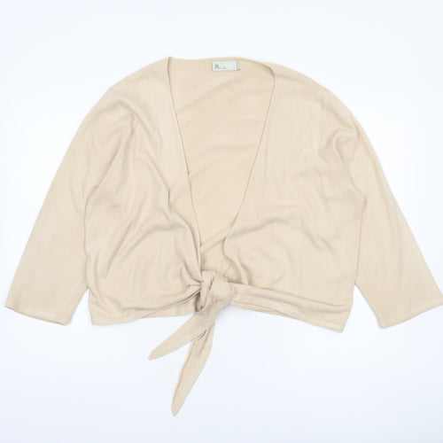 BHS Women’s Beige Wrap V-Neck Long Sleeve Jumper Size 22