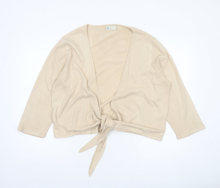 BHS Women’s Beige Wrap V-Neck Long Sleeve Jumper Size 22