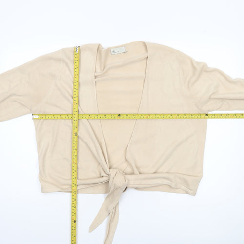BHS Women’s Beige Wrap V-Neck Long Sleeve Jumper Size 22