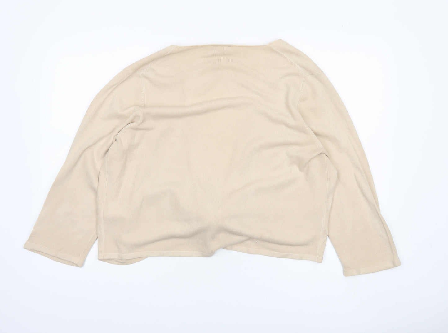 BHS Women’s Beige Wrap V-Neck Long Sleeve Jumper Size 22
