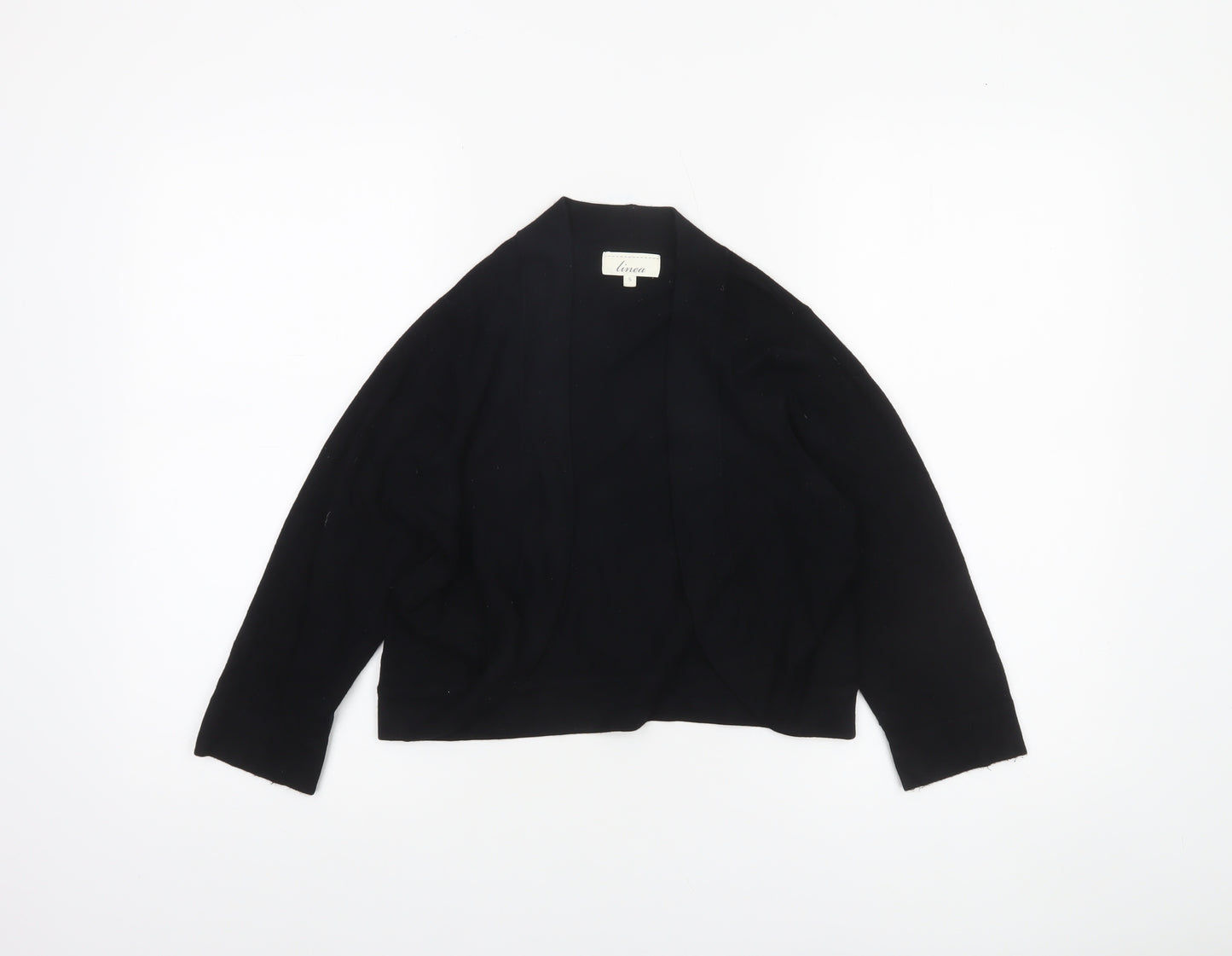 Linea Women's Black Small Open Knit Long Sleeve Cardigan