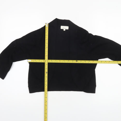 Linea Women's Black Small Open Knit Long Sleeve Cardigan