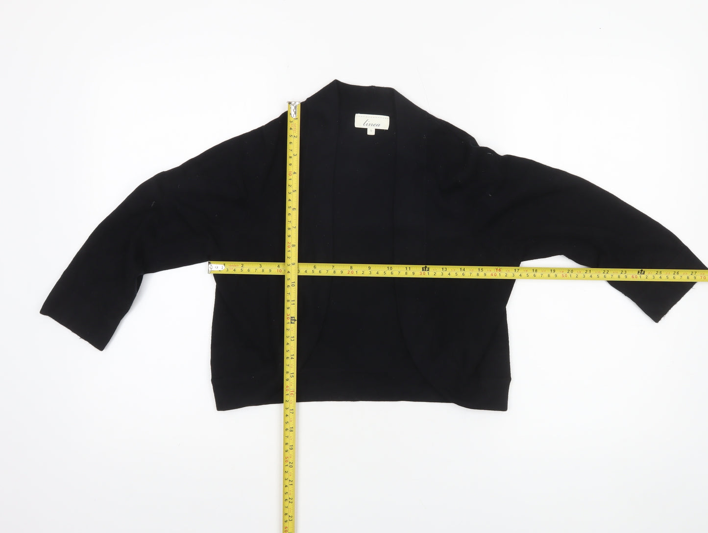 Linea Women's Black Small Open Knit Long Sleeve Cardigan