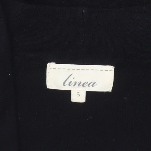 Linea Women's Black Small Open Knit Long Sleeve Cardigan